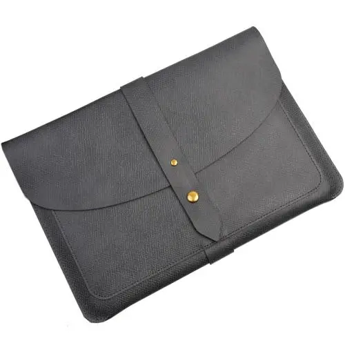 Branded leather protective laptop sleeve customized magnetic laptop notebook case tablet sleeve