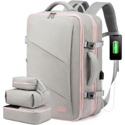 2023 OEM 40L 50L Flight Approved Travel Laptop Bags with Lock 15.6 17 18 inch Men Women Carry on Backpacks with 3 Packing Cubes