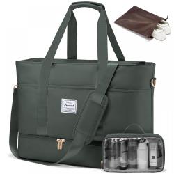 LOVEVOOK 3pc/set Weekender Overnight Travel Bags with Shoes Compartment & Toiletry Pouch Gym Bag Tote Hospital Travel Duffle Bag