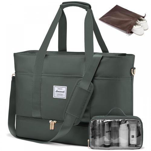 LOVEVOOK 3pc/set Weekender Overnight Travel Bags with Shoes Compartment & Toiletry Pouch Gym Bag Tote Hospital Travel Duffle Bag