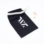 Customized Black Twill Cotton Packaging Travel Bag With Velcro Soft Cotton Twill Fabric Shoe Dust Shopping Bag For Handbag