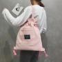 Korean Style Simple Multifunctional Women's Backpack Wholesale Shopping Bag Creative Bunched Canvas Drawstring Shoulder Bag