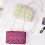 Weaving Cotton Cloth Banquet bags Girl Gradient Lock Buckle Party Wallet Handbags Retro Evening Bags For Women