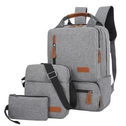 KBW533 New School Bag Three Sets of Oxford Cloth USB Backpack Computer Bag Korean Outdoor Business Men Shoulder Bag