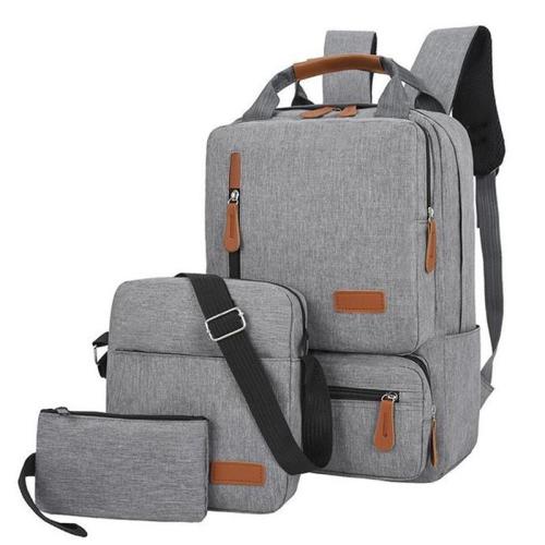 KBW533 New School Bag Three Sets of Oxford Cloth USB Backpack Computer Bag Korean Outdoor Business Men Shoulder Bag