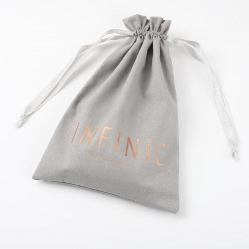 Customized Gray Cotton Linen Drawstring Dust Jewelry Pouch Organic Cotton Gift Makeup Cosmetic Dust Bag