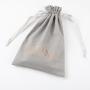 Customized Gray Cotton Linen Drawstring Dust Jewelry Pouch Organic Cotton Gift Makeup Cosmetic Dust Bag