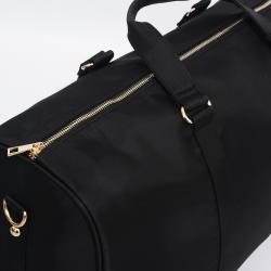 Stock No MOQ Black Nylon Holdall Sports Tote Gym Bag Shoulder Weekender Overnight Bag Large Capacity Duffle Bags for Men