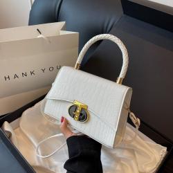 Korean ladies bag fashion handbag 2024 new crocodile pattern shoulder bag retro women's bag