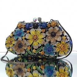 2024 Mermaid women butterfly sequin rhinestone party clutch bag woman luxury wedding evening bag