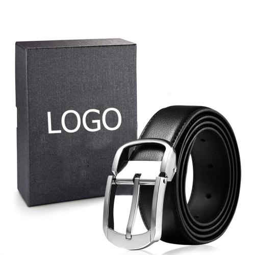 Fashion Custom Top Grain Genuine Leather Men Belt Business Real Leather Belts with Gift Box Set For Men
