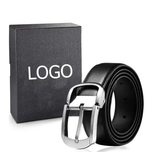 Fashion Custom Top Grain Genuine Leather Men Belt Business Real Leather Belts with Gift Box Set For Men