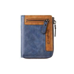 HR303 Retro Men's Wallet Short Zipper Multi Function Money Clip Fashion Money Card Bag Wallet PU Business Portable Coin Wallet