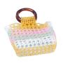 XINYU 2023 Autumn New Mixed Color Hollow out Retro Square Hand Beaded Acrylic Resin Round Handbag