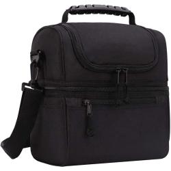 Insulated Lunch Box Large Insulated Cool Tote Bag Lunch Kit for Men Women Double Deck