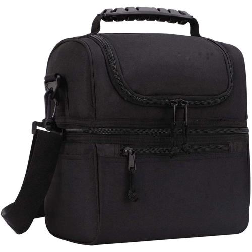 Insulated Lunch Box Large Insulated Cool Tote Bag Lunch Kit for Men Women Double Deck