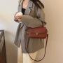 ZR683 Women's Bags Fashion PU Leather Girl Retro Small Square Bag Simple Button Shoulder Lady Crossbody Phone Bag Female Party