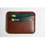 100% full grain vegetable tanned leather card holder wallet slim card holder