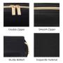 Black Makeup Bag Portable Travel Waterproof Makeup Bag Organizer with Double Gold Zipper Toiletry Bags for Woman