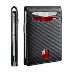 Minimalist leather money clip wallet holder slim men wallet rfid blocking clip wallets