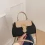 Color blocking 2024 new fashionable retro shoulder crossbody bag