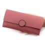 Latest Arrival Long Student Coin Purse Wallets Clutch Three-fold Buckle Circle Metal Multi-function Card Holder Wallet For Women