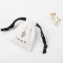 Recycled Custom Logo Printed Soft Cotton Flannel Jewelry Bag Mini Drawstring Dust Bag Jewelry Necklace And Bracelet Pouch
