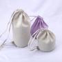Eco-Friendly Round Bottom Organic 100% Cotton Linen Embroidery Pouch Dust Gift Coca Coffee Bean Wine Storage Linen Bag