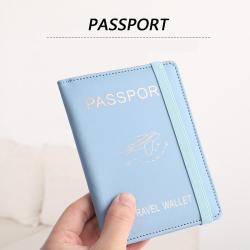 ZR583 Strap PU Leather RFID Passport Bag Anti Theft Clip ID Portable Bank Card Holder Daily Matching Solid color Wallet Clip
