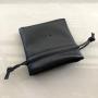 Trendy Soft Black Faux Drawstring Pouch For Earring