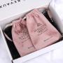 Luxury Super Soft Pink Velvet Pouch For Jewelry Customized Drawstring  Velvet Dust Gift Cosmetic Packaging Bag