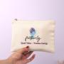 Custom Hot Stamping Natural Canvas Makeup Zipper Bag Organic Promotion Cotton Canvas Cosmetic Pouch