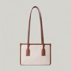 2023 New Arrival Classic Style Shoulder Bag Custom Logo Leather Canvas Tote Bag For Women