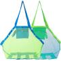 Custom Logo Size Nylon Mesh Clear Beach Mesh Tote Bag Shopping Bags Kids Sea Shell Sand Toys Organizer Bags
