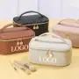 Luxury PU Weave 3Pcs Portable Makeup Travel Bag Multifunctional  Organizer Cosmetic Bags for Women Girls