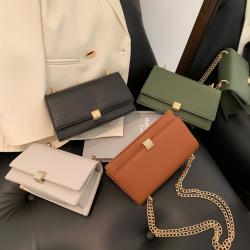 Lock Square Leather Crossbody Bags For Women Chain Women'S Messenger Bags Female Pure Color Fashion Handbag Tote Bag