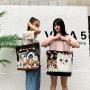 Best factory ethnic style student shopping bag Recycled women embroidered logo shoulder canvas tote bag