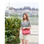 HR211 Female Trendy Geometric Pattern Chain Tote Bag Single Shoulder Crossbody Women's Bag PU Versatile Handheld Shopping Bag