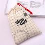 Recyclable Lattice Drawstring Cotton Skincare Product Storage Cosmetic Bag Organic Custom Logo Printed Mulsin Gift Dust Pouch