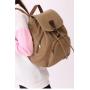 HR083 New Retro Trendy Girls' Outdoor Canvas Backpack Leisure Shoulder Crossbody Bag Fashion Buckle School Student Backpack