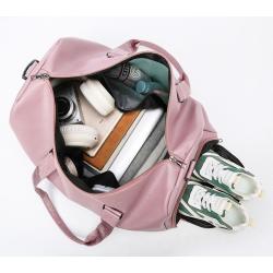custom logo luxury pu duffel bag for girls smell proof leather outdoor multifunctional fitness travel bag bolso viajero