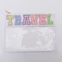 Keymay Custom Gift Low MOQ Sew Embroidery Chenille Varsity Letter Transparent Bags Design Travel Makeup Bag Clear Cosmetic Bag