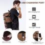 LOVEVOOK Retro Canvas Rucksack Convertible Duffel Bag 40L Outdoor Camping Hiking Fits 17.3 Inch Laptop Travel Backpack