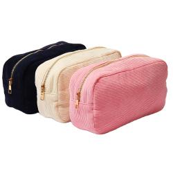 Wholesale Corduroy Cotton Makeup Bag Velvet Corduroy Cosmetic Treat Bag