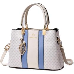 ZR717 Woman Bag Handbag Retro Lattice PU Fashion Female Zipper Portable Big Shoulder Bag Girl Versatile Tote Bag Shopping Party
