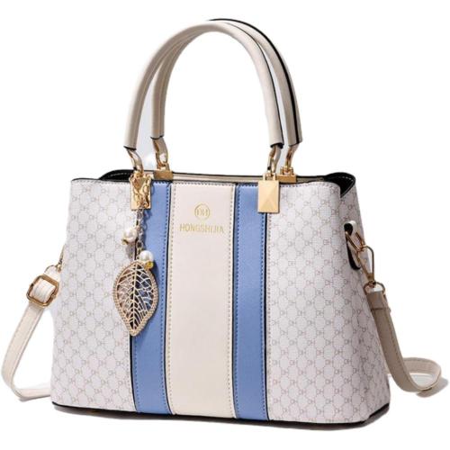 ZR717 Woman Bag Handbag Retro Lattice PU Fashion Female Zipper Portable Big Shoulder Bag Girl Versatile Tote Bag Shopping Party