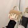 Designer Women Custom Sling Bags Pu Leather Contrasting Color Bag Splicing Texture Flow Heart Chocolate Handbag