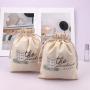 Reusable Organic Cotton Drawstring Toys Christmas Gift Bag Natural Custom Logo Pcrinted Muslin Packaging Dust Cotton Pouch