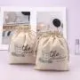 Reusable Organic Cotton Drawstring Toys Christmas Gift Bag Natural Custom Logo Pcrinted Muslin Packaging Dust Cotton Pouch