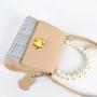 2021 New Arrival Fashion Design Vegan Leather Pearls Chain Handbags Luxury Bags for Women